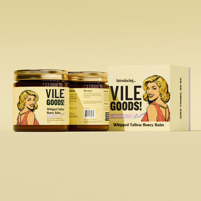 VILEGOODS! Whipped Beef Tallow & Manuka Honey Organic Nourishing Face Cream Moisturizer Body Lotion Skin Care Lip Balm Hydrating Moisturizing 100% Natural ingredients-Oil