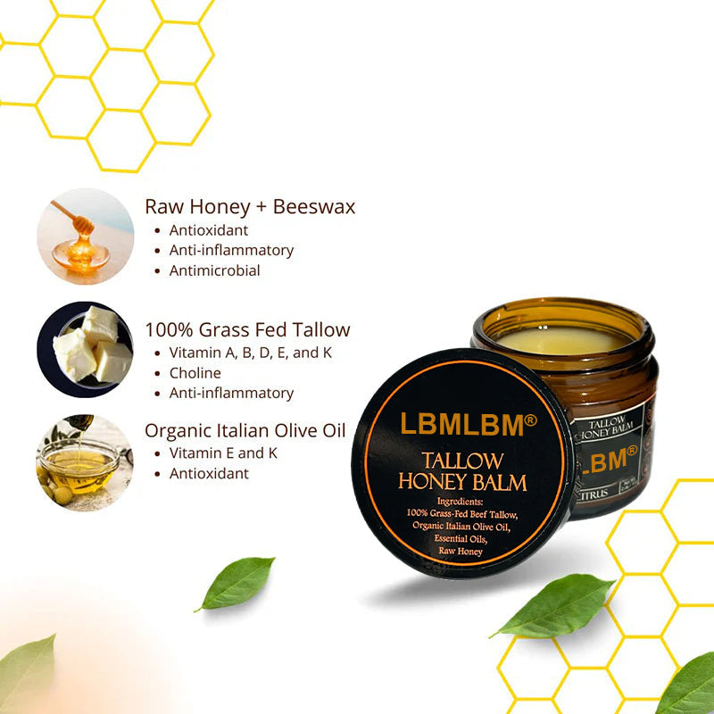 💓LBMLBM® Orange Flavoured Organic Tallow Moisturising Honey Balm