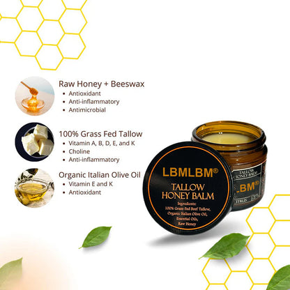 💓LBMLBM® Orange Flavoured Organic Tallow Moisturising Honey Balm
