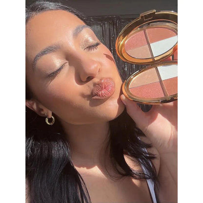 🧊Last 3 hours 60% off ⏰ eye & cheek palette - eyeshadow and highlighter makeup (with Detachable Brush)